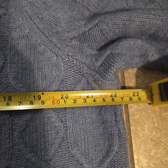 Talbots Women's Blue Cable Knit Preppy Classic Cozy Wool-Alpaca Blend Sweater XL - Picture 7 of 9